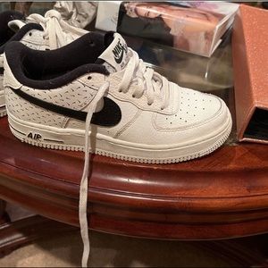 White and black Nike air forces